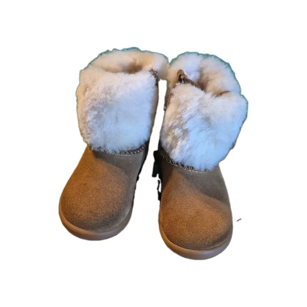 Baby UGG RAMONA FUR CHESTNUT BOOTS SIZE US 7